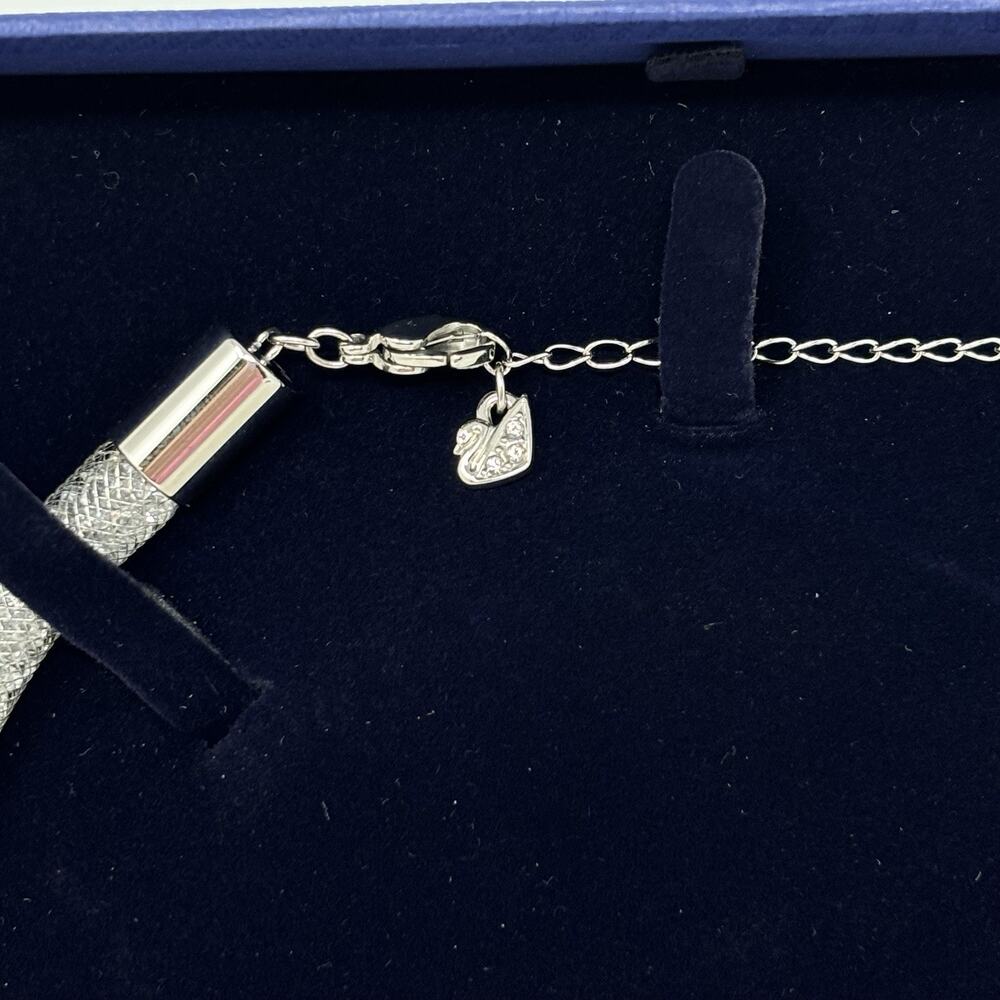 Swarovski Stardust Deluxe Clear Crystal Fishnet Tube Necklace With Earrings - Picture 3 of 6